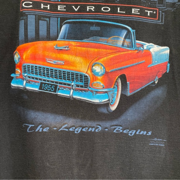 1955 Chevrolet Vintage T Shirt XL Chevy Diner Legend Flint Andy's T Shirts - Picture 10 of 15